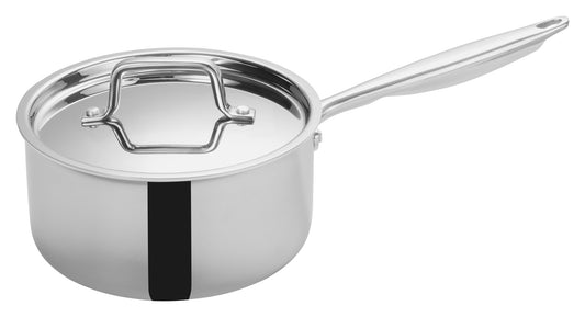 Winco TGAP-4 3.5 Qt. Stainless Steel Triply Sauce Pan w/ Cover