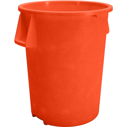 Sparta 84105524 55 Gallon Orange Round Polyethylene Bronco Waste Bin Trash Container