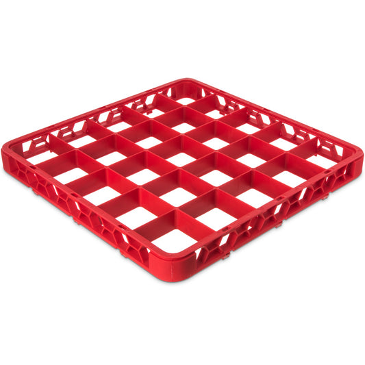 Carlisle RE25C05 Red 25-Compartment Polypropylene OptiClean Divided Glass Rack Extender 1.78"