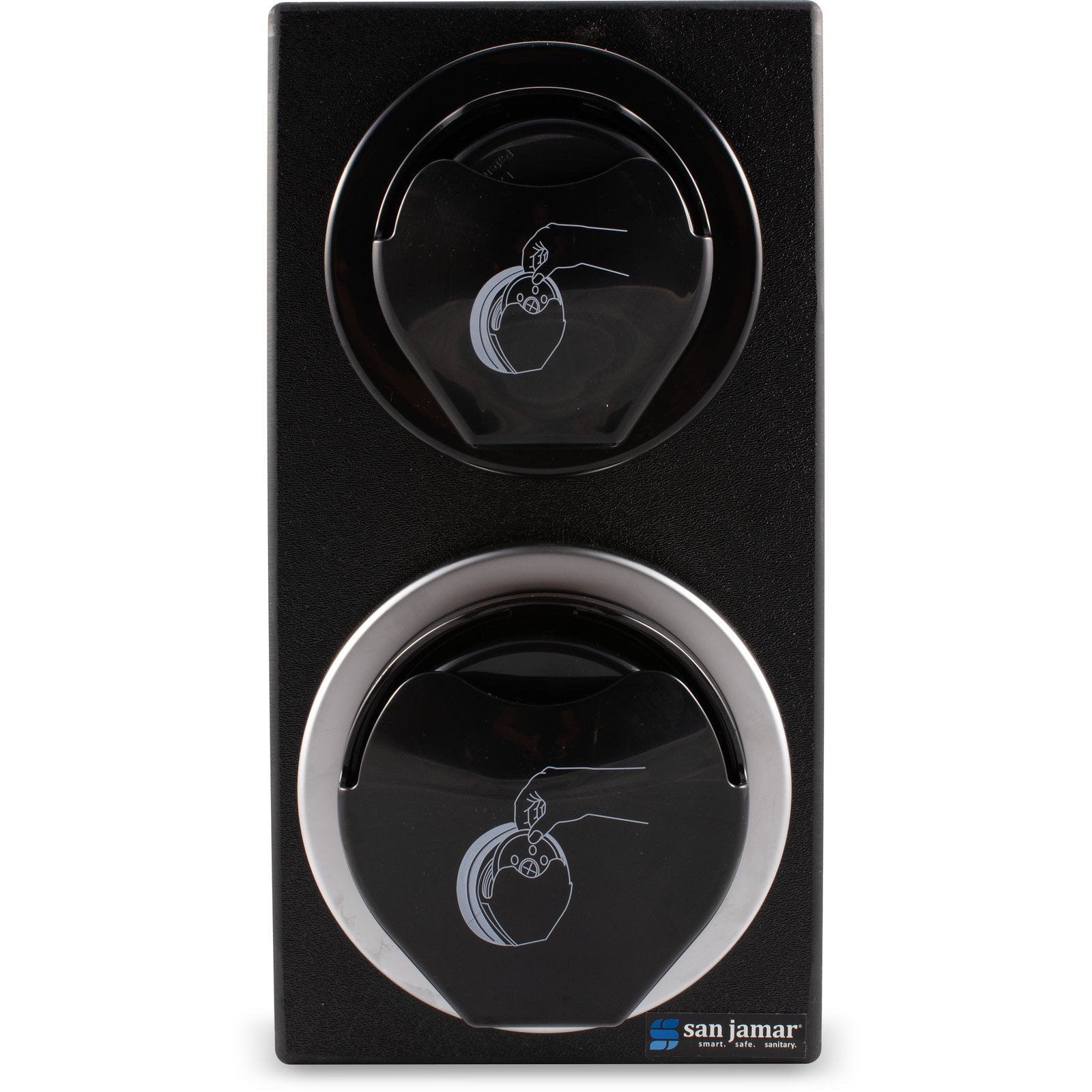 San Jamar L2912BK Black EZ-Fit Lid Dispenser L2200C and L2400C Trim Rings Cabinet