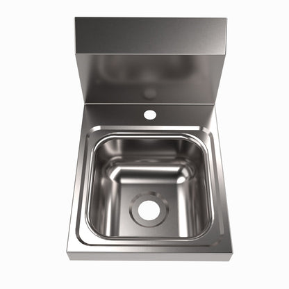BK Resources BKHS-D-SS-1 Stainless Steel Space Saver Hand Sink - 1 Hole - 9"x9" Bowl
