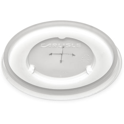 Dinex DX5812ST8714 Translucent Disposable Lid with Straw Slot Fits for 12 oz Tumblers (1000/cs)
