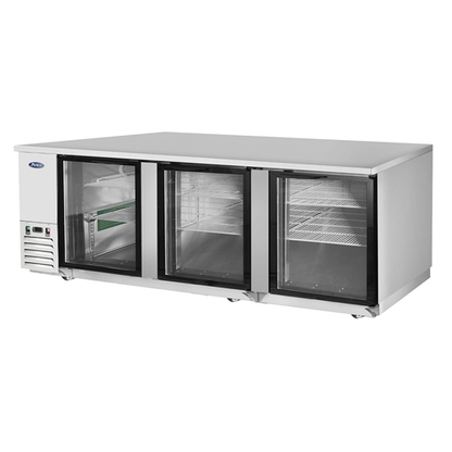 Atosa MBB90GGR 90" Triple Glass Door Back Bar Cooler