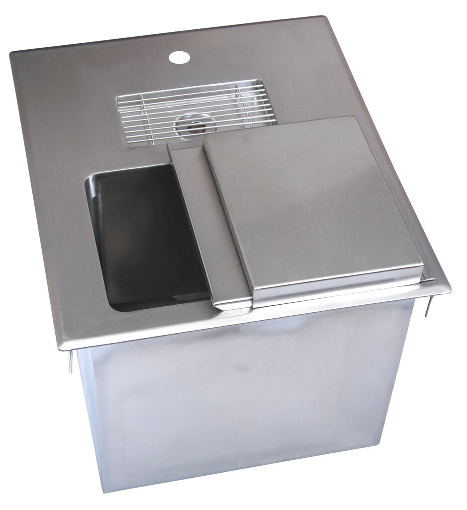 BK Resources BK-DIWSBL-2118X Stainless Steel Dropin Ice Bin w/ Water Station And Lid