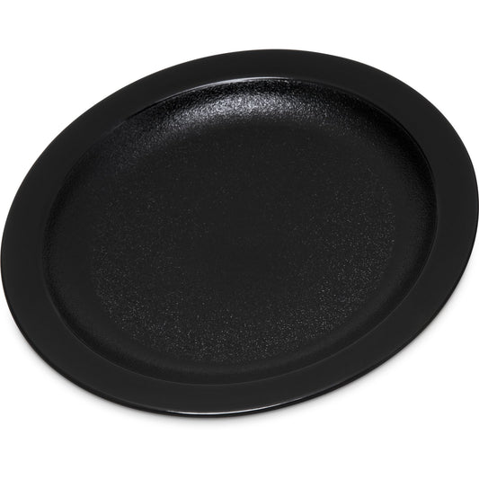 Carlisle PCD20603 6.5" Black Polycarbonate Narrow Rim Plate
