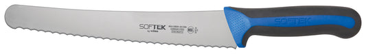 Winco KSTK-102 10" SofTek Wide Bread/Pastry Knife, Soft Grip Handle