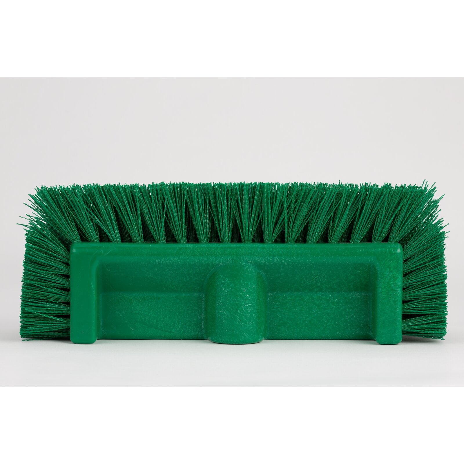 Carlisle 40422EC09 12" Green Color Coded Mult-Level Floor Scrub Brush with End Bristles