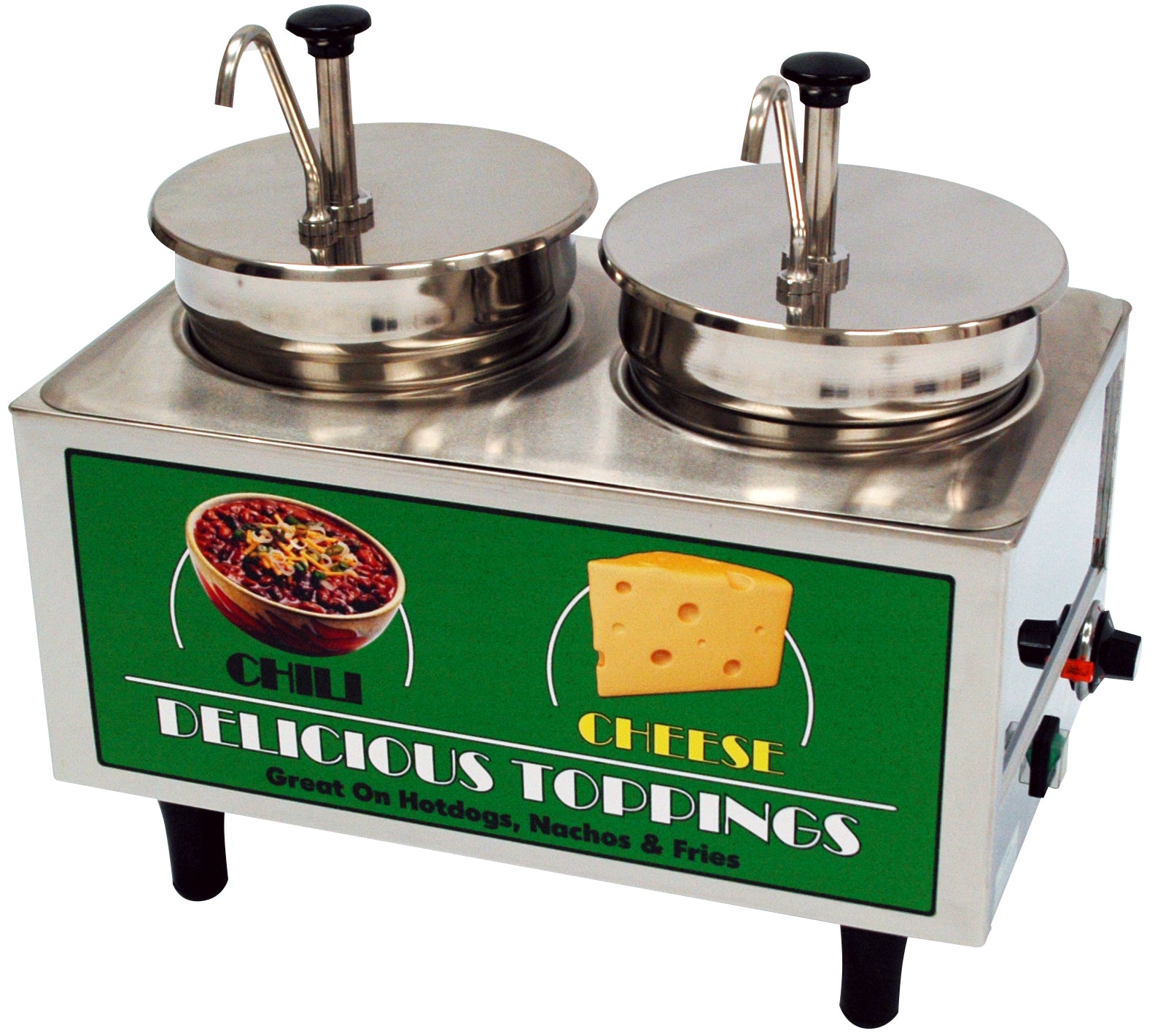 Winco 51074A Benchmark Chili & Cheese Warmer 2-Pumps