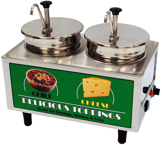 Winco 51074A Benchmark Chili & Cheese Warmer 2-Pumps