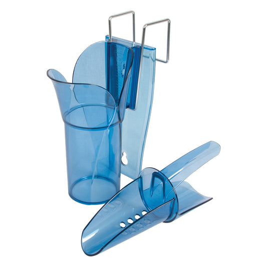 San Jamar SI5000 6-10 oz Blue Saf-T-Ice Scoop and Holder