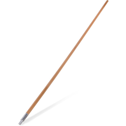 Carlisle 4526700 60" Tan Wood Threaded Handle with Metal Tip