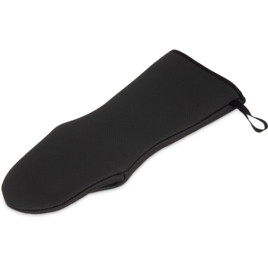 San Jamar UPM15BK 15" Black Neoprene Ultigrip Oven Mitt - Puppet Style