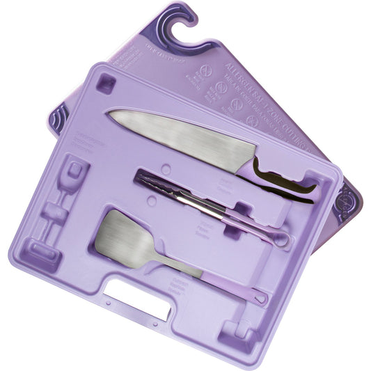 San Jamar ASZ121812SYS 18" x 12" x 1/2" Purple Allergen Saf-T-Zone Cutting Board Set