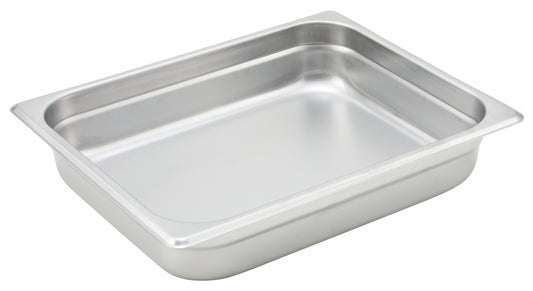 Winco SPJH-201 Half Size Stainless Steel Anti-jam Steam Pan, 1-1/4" Deep