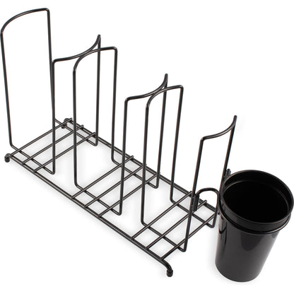 San Jamar C8003WFS 3-Compartment Wire Cup and Lid Organizer