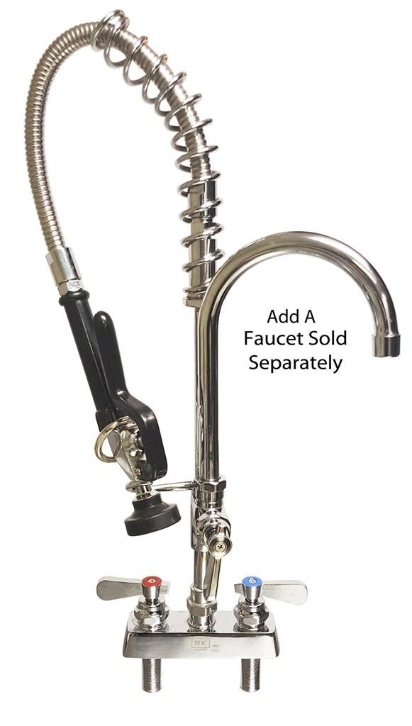 BK Resources BKF-4DM-MINI Mini Pre-Rinse 4"O.C. Faucet, Reduced Size for Small Spaces w/ BKF-4DM
