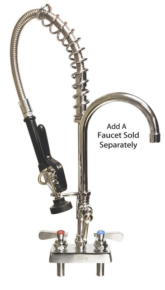 BK Resources BKF-4DM-MINI Mini Pre-Rinse 4"O.C. Faucet, Reduced Size for Small Spaces w/ BKF-4DM