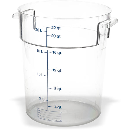Carlisle 1076907 22 Qt Clear Round Polycarbonate StorPlus Food Storage Container