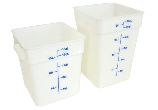 Omcan 80224 4 Qt White Square Polypropylene Food Storage