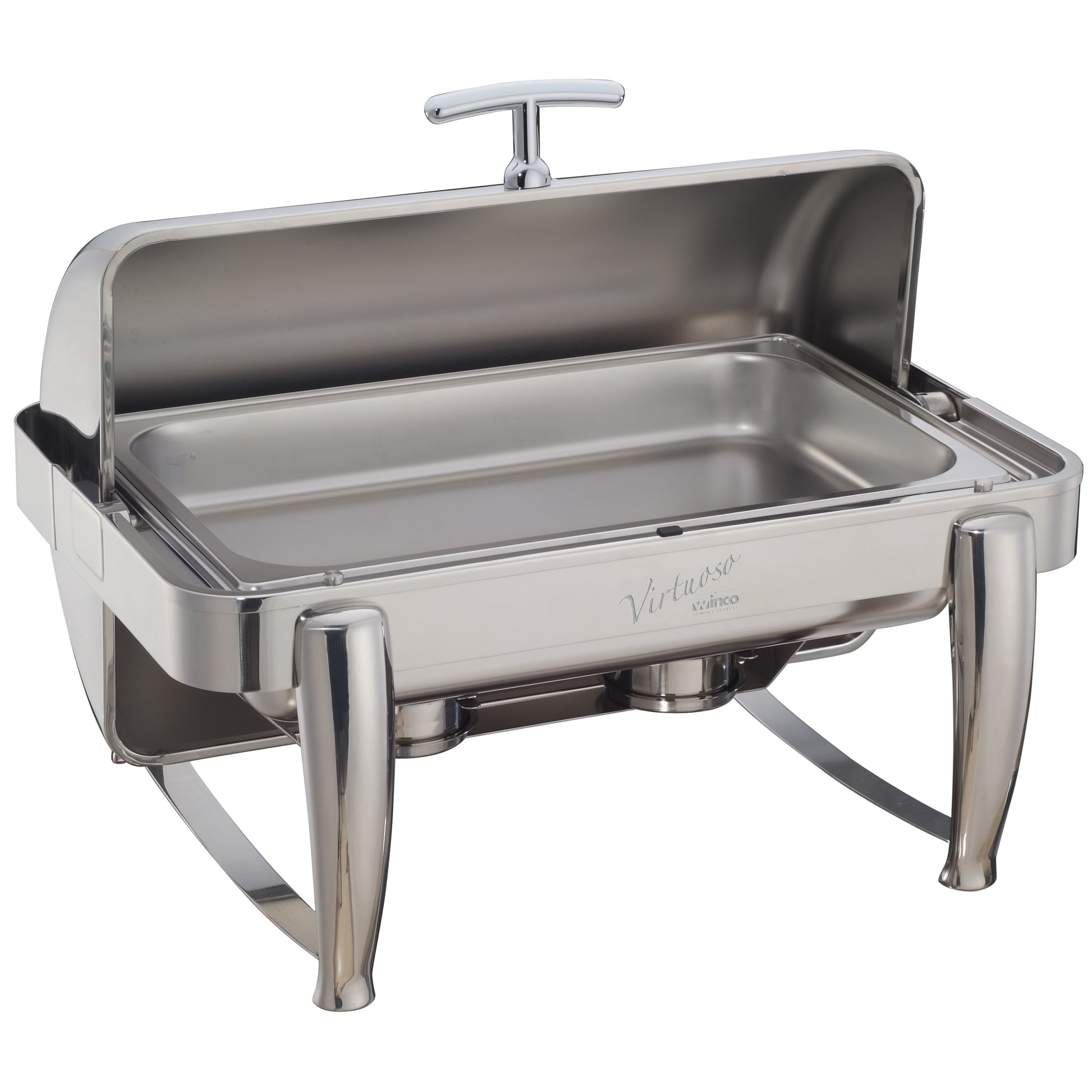 Winco 101B 8 Qt. Full-size Stainless Steel Virtuoso Roll-Top Chafer, Extra Heavyweight