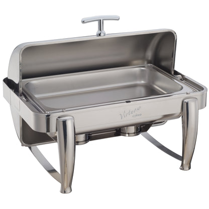 Winco 101B 8 Qt. Full-size Stainless Steel Virtuoso Roll-Top Chafer, Extra Heavyweight
