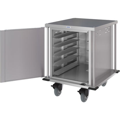 Dinex DXPTQC2T1D10 2 Trays Per Slide 10 Trays Single Door Stainless Steel Dinex Totally Quiet Compact Meal Delivery Cart
