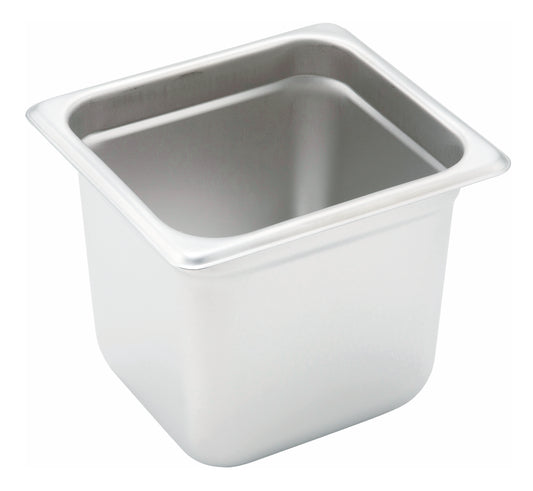 Winco SPJH-606 1/6 Size Stainless Steel Anti-jam Steam Pan, 6" Deep