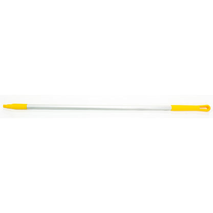 Carlisle 40216EC04 48" Yellow Natural Aluminum Handle with Color-Coded Tip and Hang Up Cap