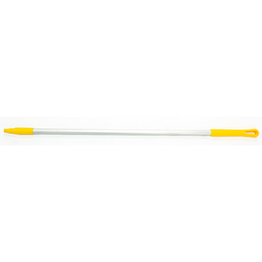Carlisle 40216EC04 48" Yellow Natural Aluminum Handle with Color-Coded Tip and Hang Up Cap