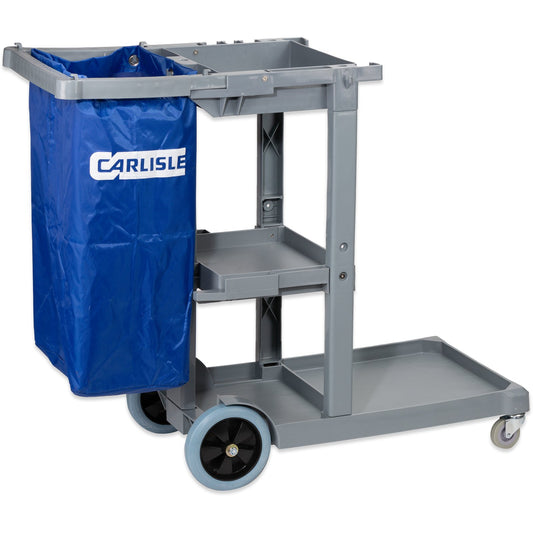 Carlisle JC1945S23 Short Gray Polyethylene Platform Janitorial Cart