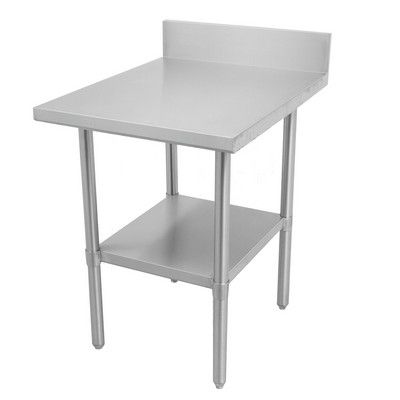 Thorinox DSST-2430-BKSS 24" x 30" Stainless Steel Work Table with Backsplash & Stainless Steel Undershelf & Legs
