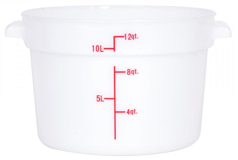 Omcan 80234 12 Qt White Round Polypropylene Food Storage Container