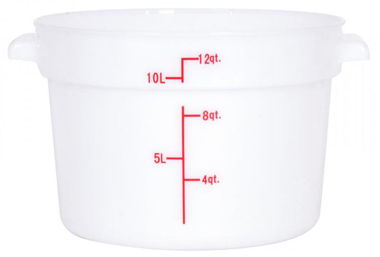 Omcan 80234 12 Qt White Round Polypropylene Food Storage Container