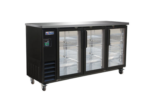 Ikon IBB73-3G-24 73" Triple Back Bar Refrigerator Swing Doors