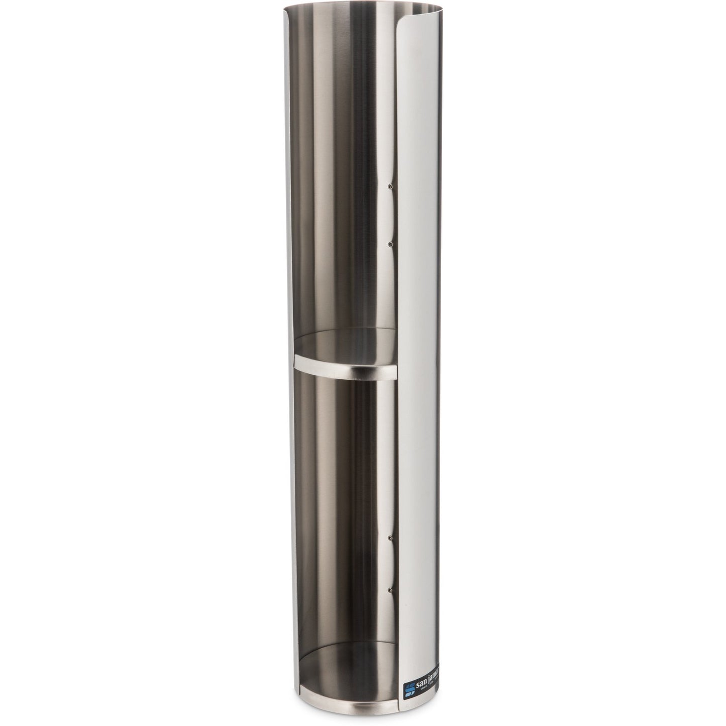 San Jamar L3502 Silver Wall-Mount Lid Dispenser for 24-46 oz. Cup Lids