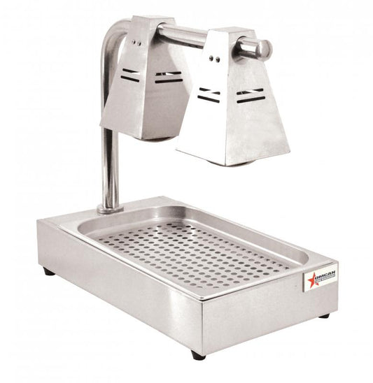 Omcan 39601 Double - Bulb Chip Dump with Tray and 275-Watt Infrared Bulb