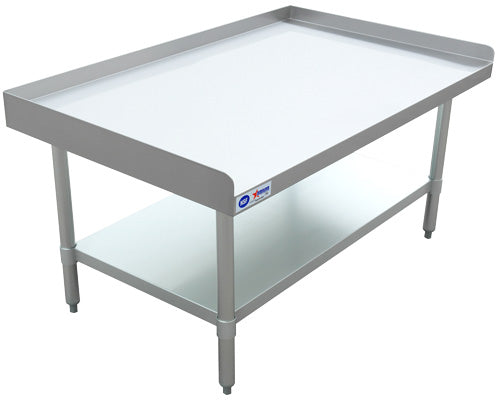 Omcan 22060 30" x 48" Stainless Steel Equipment Stand with Galvanized Undershelf and Legs