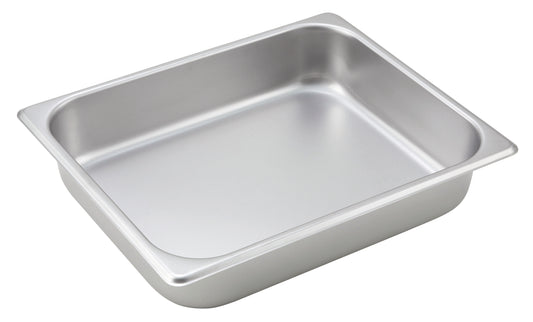 Winco SPH2 Half-size Stainless Steel Straight-sided Steam Pan, 2-1/2" Deep