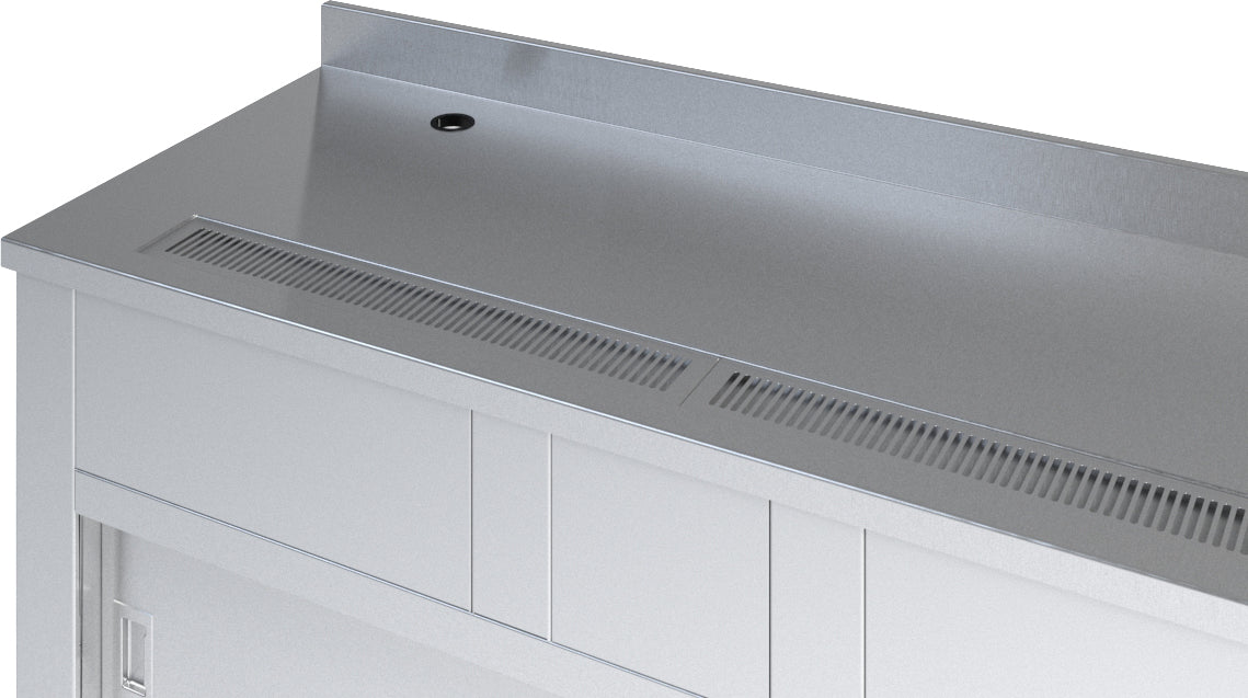 Dinex DXP4CU 63" L x 30" W x 36" H 4-Well Stainless Steel DineXpress Beverage Counter