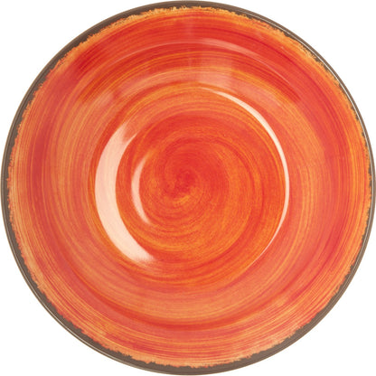 Carlisle 5400352 28.5 oz Fireball Mingle Melamine Rimmed Soup Bowl