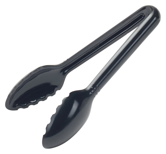 Winco CVST-6K 6" Black Curved Polycarbonate Serving Tong