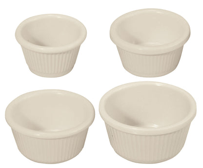 Winco RFM-1B 1-1/2 oz. Bone Fluted Ramekins