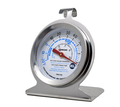Omcan 47202 Refrigeration Thermometer with Hanging Hook and Built-in Standing Panel