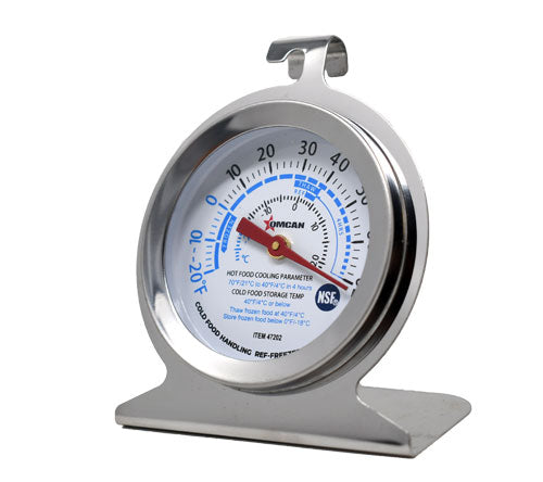 Omcan 47202 Refrigeration Thermometer with Hanging Hook and Built-in Standing Panel