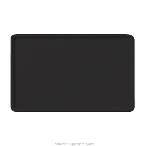 Carlisle 1418LFG004 18" x 14" Black Glasteel Solid Low Edge Tray