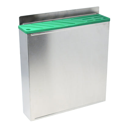 Omcan 12928 Stainless Steel Knife Rack with Green Plastic Insert