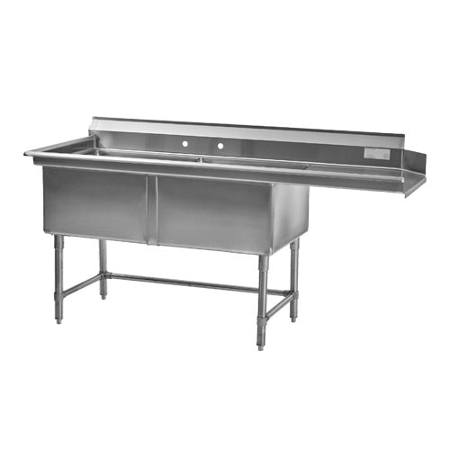 Thorinox TSS-2424-RDW Double Sink for Dishwasher with Right Drainboard