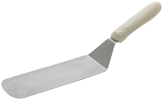 Winco TWP-90 8-1/4" x 2-7/8" Blade White Polypropylene Handle Flexible Turner w/ Offset