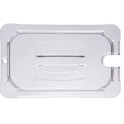Carlisle 10291U07 1/4 Size Clear Polycarbonate StorPlus Notched Handled Universal Lid