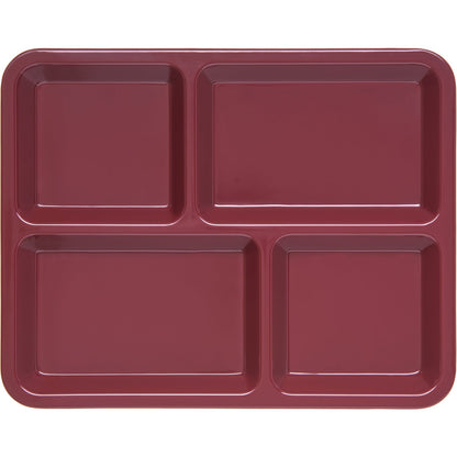 Carlisle KL44485 8.5" x 11" Dark Cranberry 4-Compartment Melamine Tray